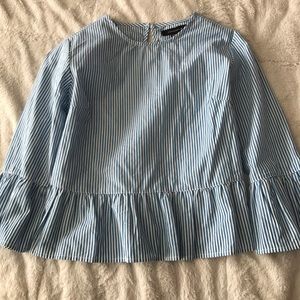 Stripped blue and white top